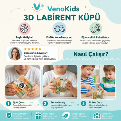 Veno Kids | 3D Labirent Bulmaca Küpü