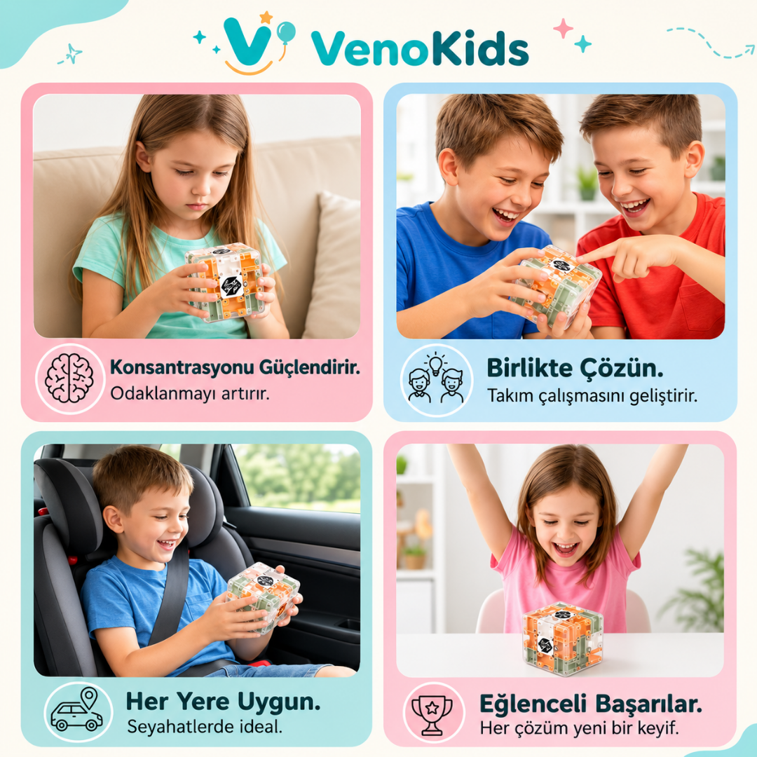 Veno Kids | 3D Labirent Bulmaca Küpü