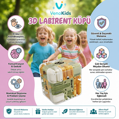 Veno Kids | 3D Labirent Bulmaca Küpü